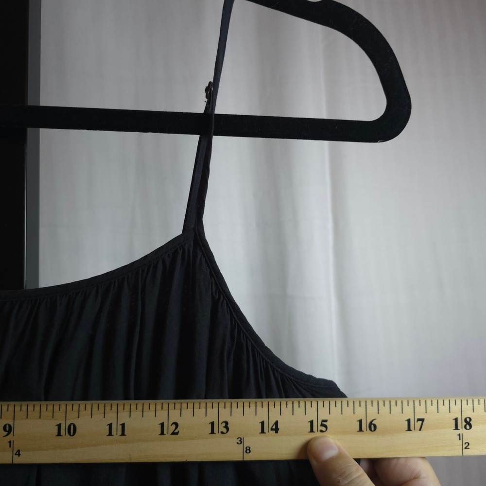 Brochu Walker Black Slip Dress S 100% Viscose Silk Lined Midi Adjustable - Picture 6 of 10